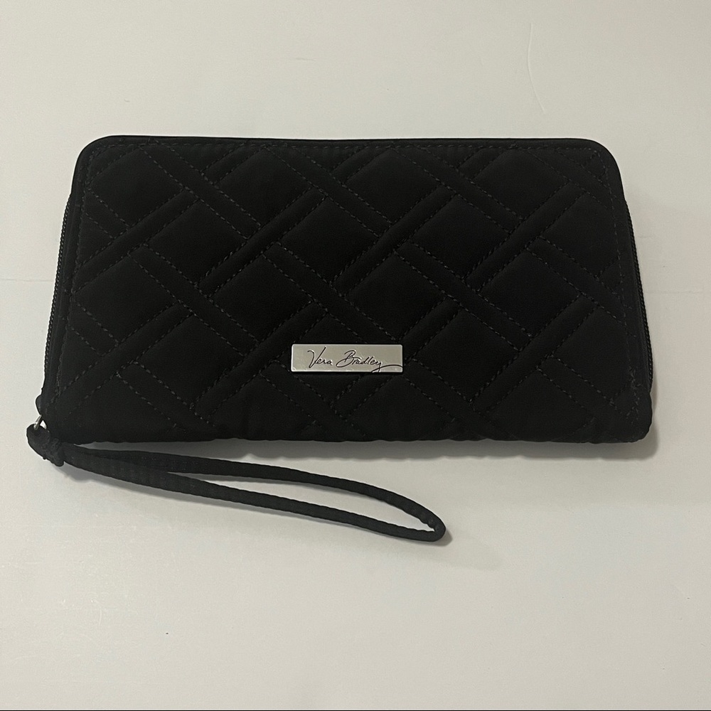 Vera Bradley Zipper Black Quilted Wallet